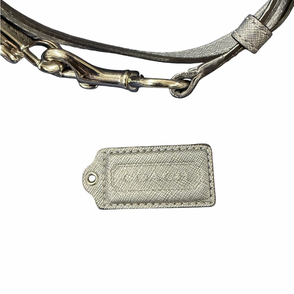 Coach Silver and Tan Leather crossbody replacment strap, fob f peyton bag F25671 - Picture 2 of 9